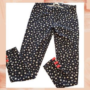 NWT Girl's Navy Blue Stars & Stripes Cut-Out Leggings